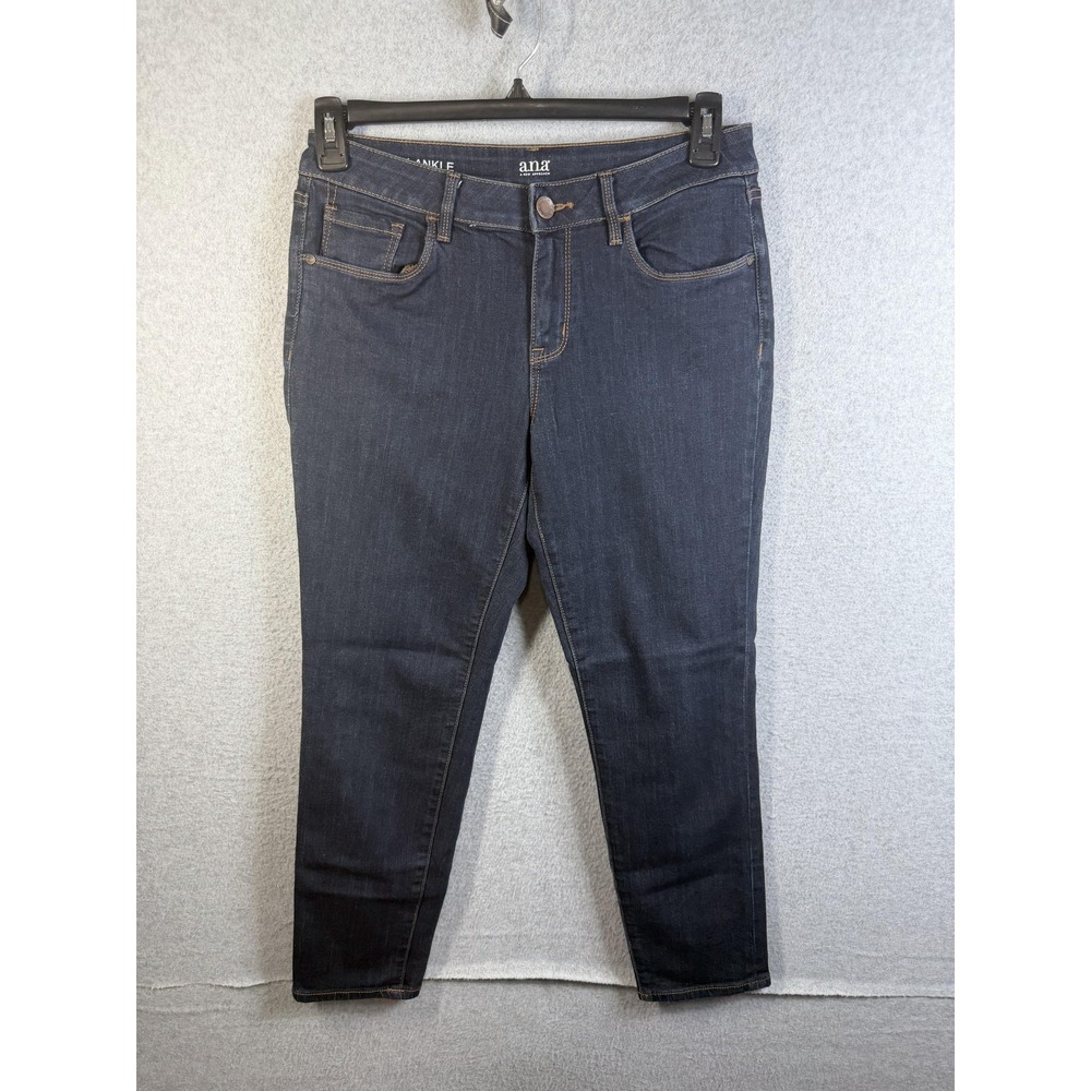 A.n.a Jeans Womens 29/8 Blue Dark Wash Skinny Ankle Mid Rise Stretch Denim